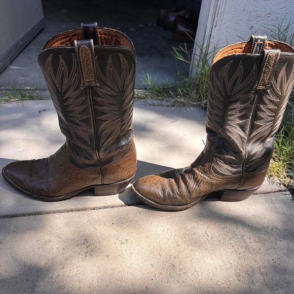 Brown and tan leather cowboy main image 4